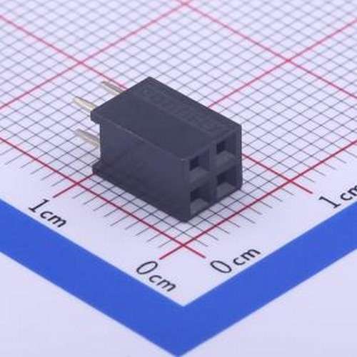 DS1023-2*2SF11 排母 间距:2.54mm 2x2P 直插 黑色 插件,P=2.54mm