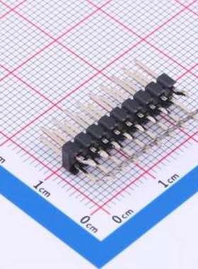 PZ254-2-09-WS 排针 2x9P 间距:2.54mm 方针 卧贴 黑色 SMD,P=2.5