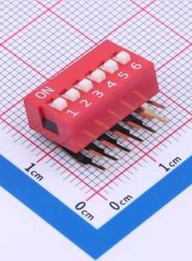DA-06-R-T 拨码开关 红色90度弯脚 6位 KE拨码开关