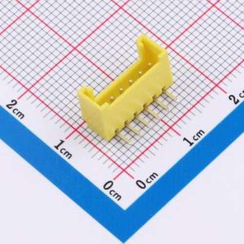 WF-1B200B6P-Y 线对板针座 间距2.0mm 弯插 带扣 黄色 1x6P 弯插,