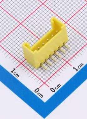 WF-1B200B6P-Y 线对板针座 间距2.0mm 弯插 带扣 黄色 1x6P 弯插,