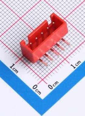 XY-XHB2.54-5A21-R 线对板针座 XHB 2.54mm 1x5P 弯插 带扣 红色
