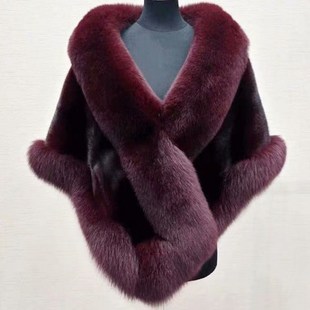 秋冬新娘狐狸毛毛披肩婚纱披风结婚礼服旗袍皮草斗篷外套加厚坎肩