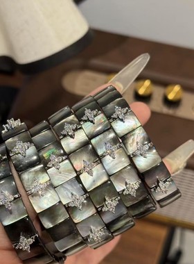 千金风天然贝母～甜美黑蝶贝银色金色白色手链女款手串手镯