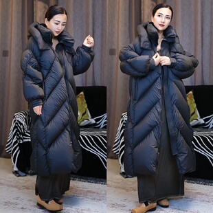 2025冬季大帽子加厚宽松显瘦个性长款女90鹅绒服羽绒服