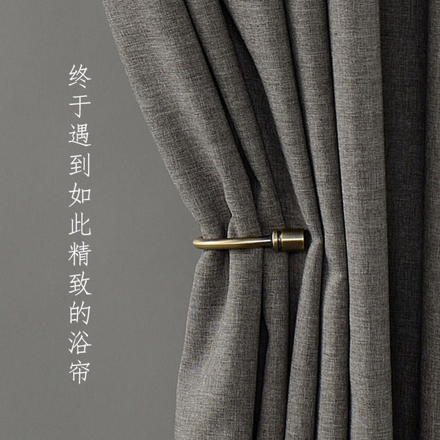 欧式仿亚麻浴室帘浴帘隔断帘淋浴套装免打孔防水防霉加厚高档挂帘