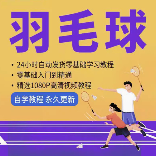 羽毛球视频教程教学培训课程在线自学儿童零基础从入门到精通教程