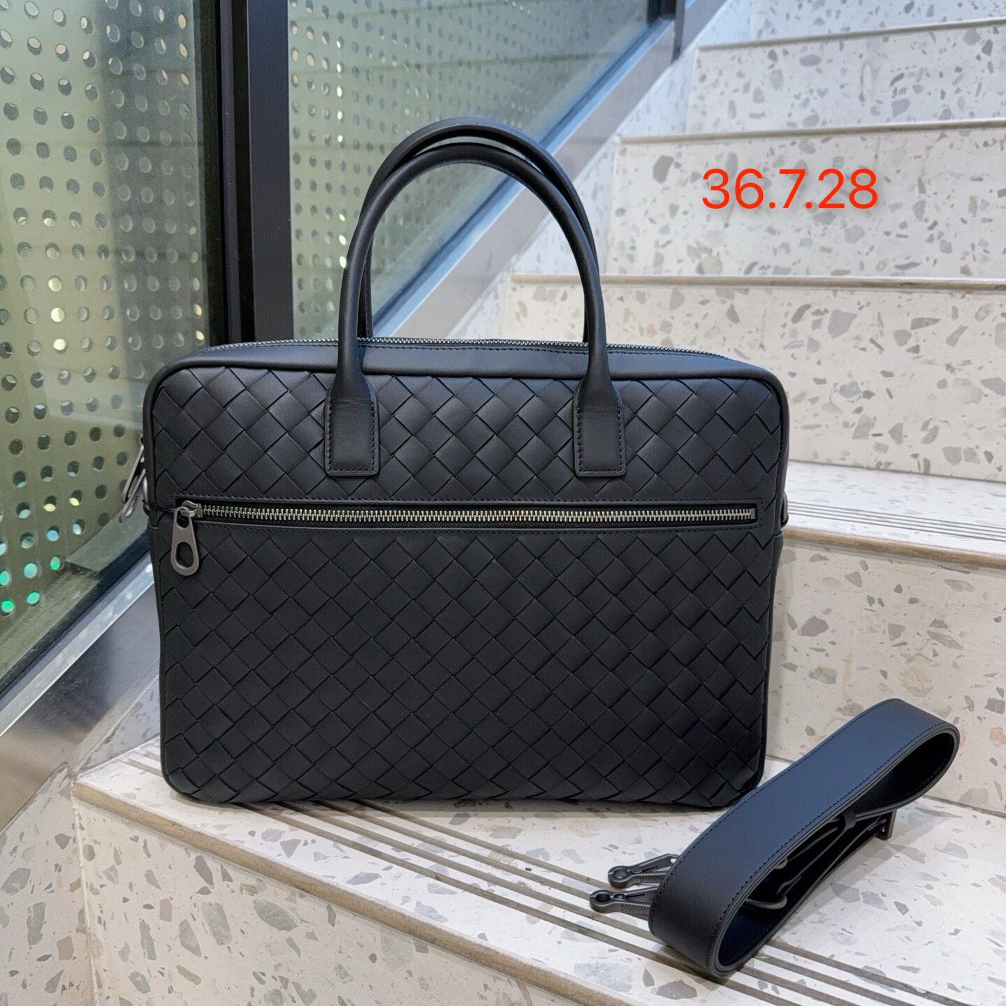 胎牛皮手工编织手提包！商务公文包韩版横款方形单肩斜挎包电脑包