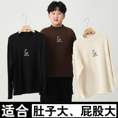 胖男童半高领德绒打底衫
