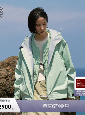 KOLON SPORT可隆冲锋衣2级宽松廓形运动夹克OBLI-K3L透湿连帽外套