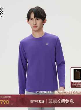 KOLON SPORT可隆户外休闲衣吸湿排汗抗菌男士基础款圆领长袖T恤