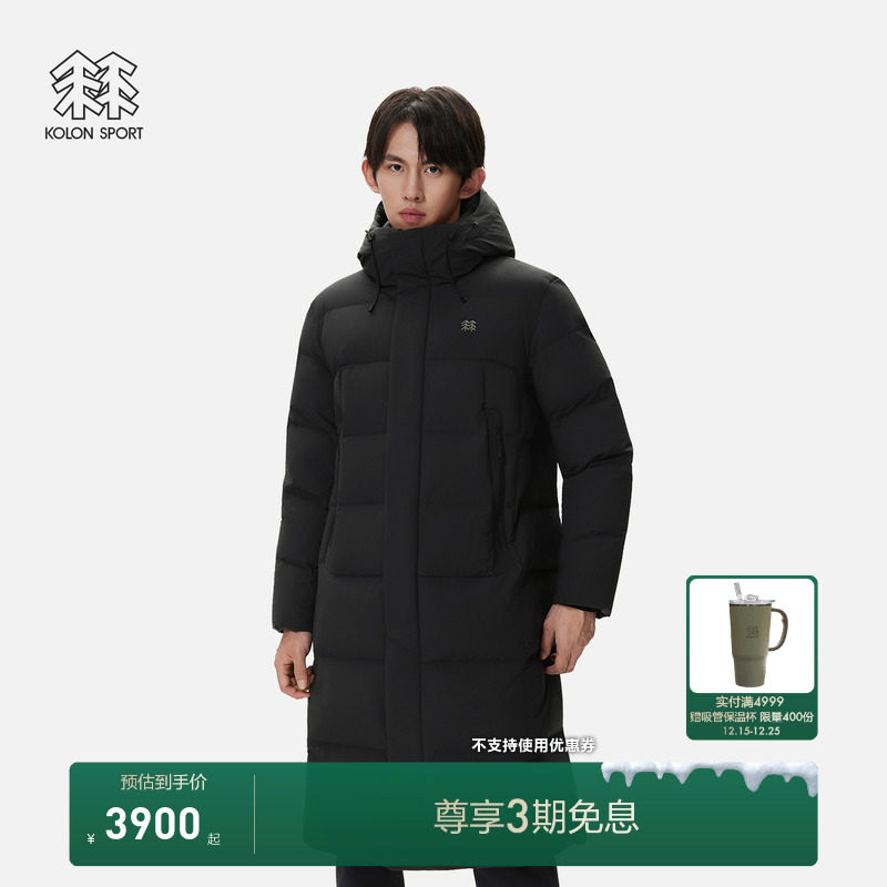 KOLON SPORT可隆羽绒衣冬防泼水防风男女BENCH长款2L羽绒夹克