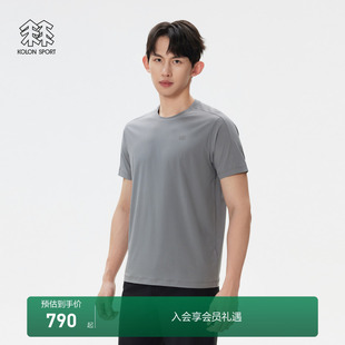 登山上衣 户外运动短袖 KOLON SPORT可隆T恤徒步圆领弹性轻薄男士