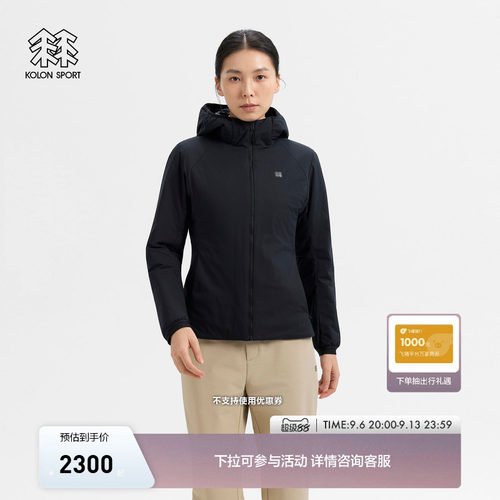 KOLON SPORT可隆棉服耐磨透湿防泼水P棉女士拼接INSULATED棉服