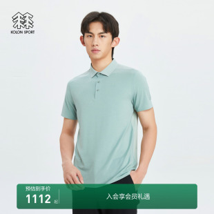 KOLON SPORT可隆男子户外商务短袖 绵羊毛混纺亲肤内搭短袖 POLO衫