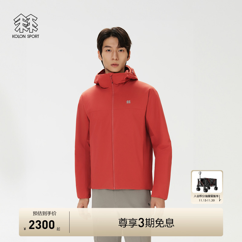 KOLON SPORT可隆保暖棉衣防泼水透湿防风防静电男士轻量保暖棉服