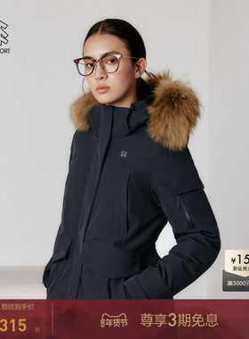 KOLON SPORT可隆羽绒衣防水防风透湿男女中量毛领连帽运动羽绒服