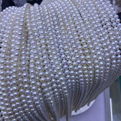 56耳钉开口天然淡水ak珍珠近正圆项链手链半成品DIY饰品配件新货