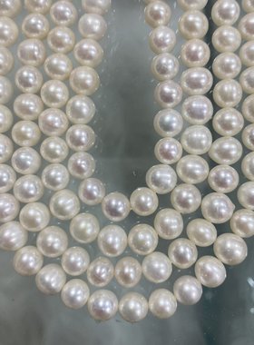 优质新款圆椭圆形对戒淡水半成品串项链手链不规则配件珍珠