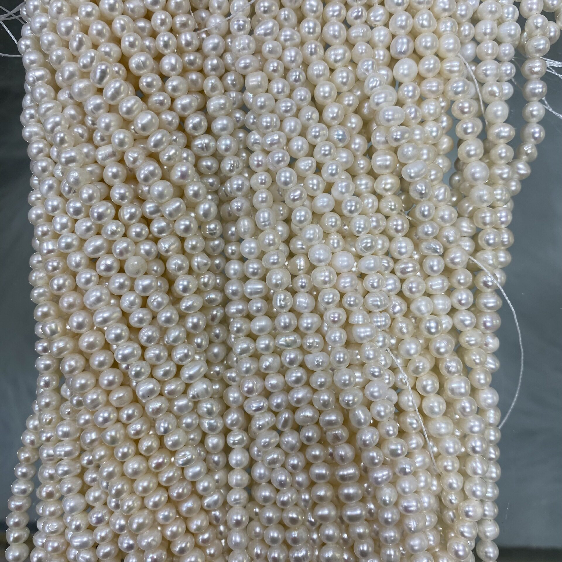 天然实色淡水珍珠45mm土豆圆椭圆无花皮极少纹diy项链手链配件