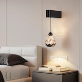 壁灯卧室床头意式 轻奢雪山高级感设计师可升降手扫氛围感长线壁灯