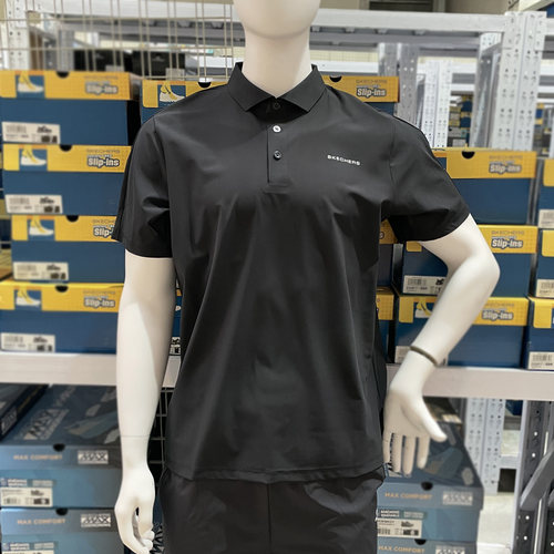 skechers斯凯奇26年新男透气舒适翻领休闲POLO衫T恤短袖P226M109