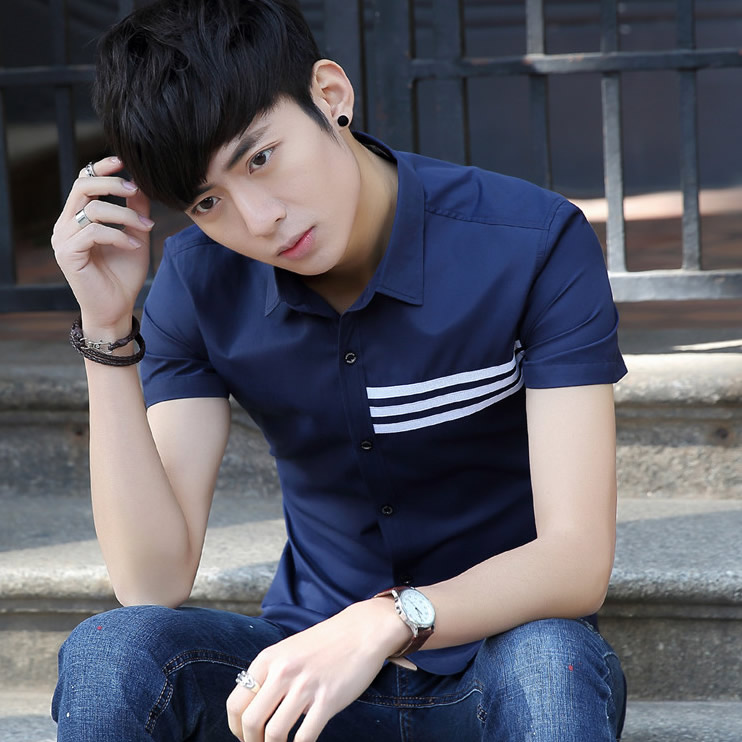 summer Popular printing shirt Self cultivation Youth fashion shirt Korean Edition men's wear Short sleeved half sleeve shirtin the Men's clothing, Shirt  category - from Buy2taobao.com to provide professional Taobao agent buy service