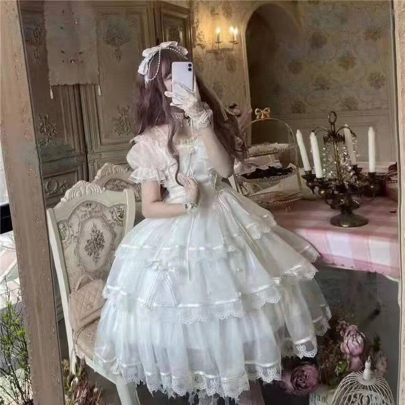 lolita轻lo花嫁迪士尼在逃公主春夏甜美法式优雅华丽洛丽塔连衣裙_虎窝淘