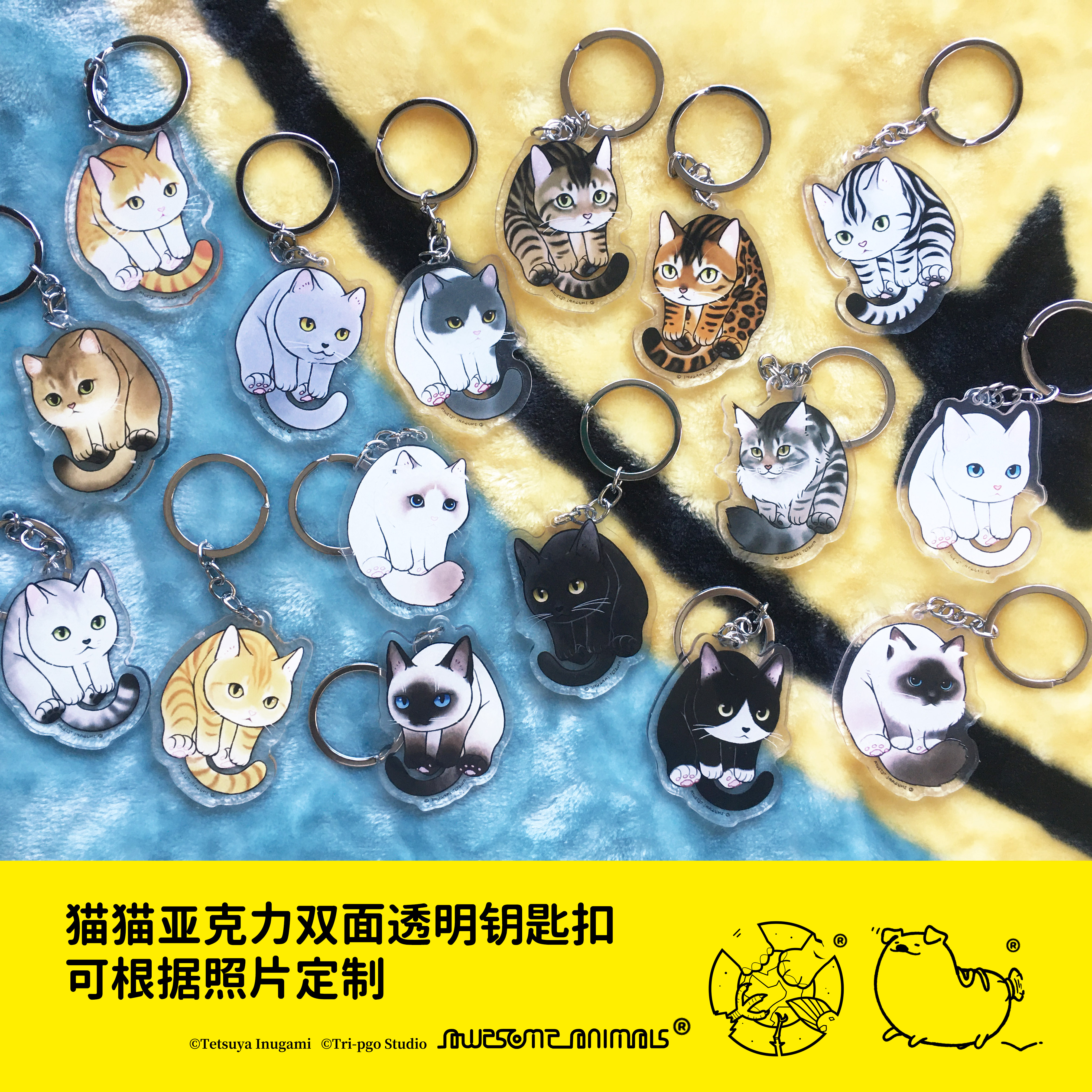 猫咪布偶亚克力钥匙扣可定制