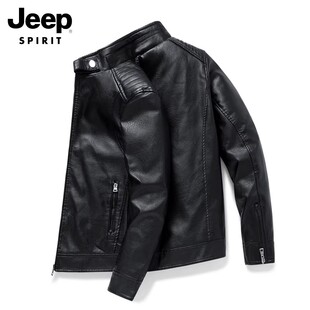 休闲皮衣潮流时尚 新款 机车皮夹克外套 SPIRIT吉普皮衣男春季 JEEP