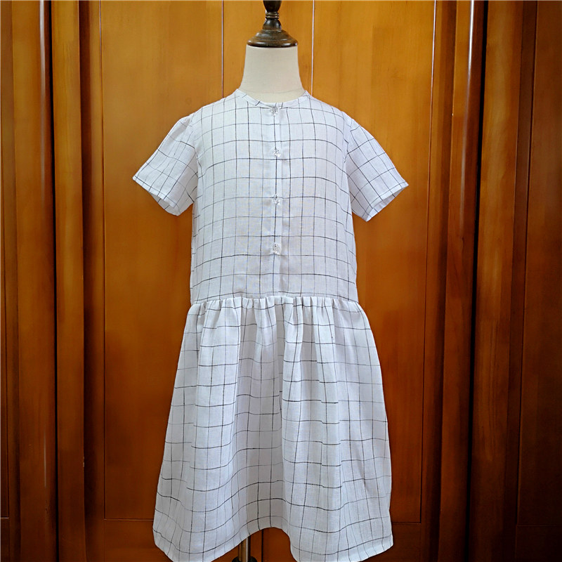 双11清仓女孩裙子轻盈舒适格子亚麻夏季女童格格透气凉爽连衣裙,童装/婴儿装/亲子装,连衣裙,淘宝优惠券,粉丝福利购,淘宝优惠卷