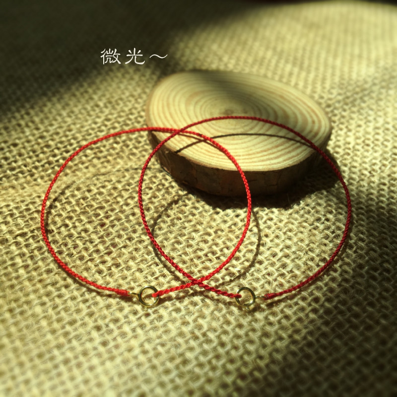 diy极细转运穿珠14k金扣脚链手绳图片