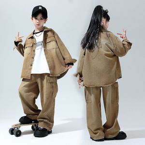 新款儿童街舞演出服春秋套装bboy嘻哈popping美拉德外套funky潮服