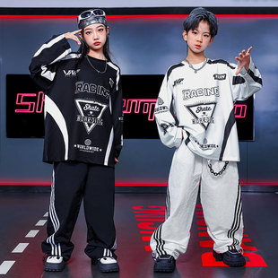 定制印字满身印儿童青少年街舞速干练功服长袖T恤裤子套装popping