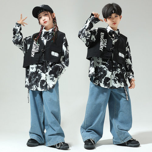 儿童街舞演出服春秋架子鼓套装