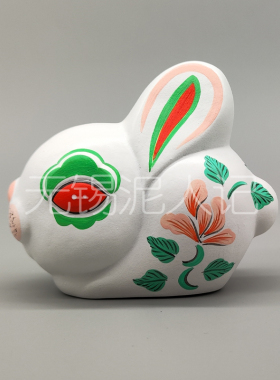 惠山泥人摆件玉兔迎春纯手工精品泥塑兔年工艺品装饰节日新年礼物