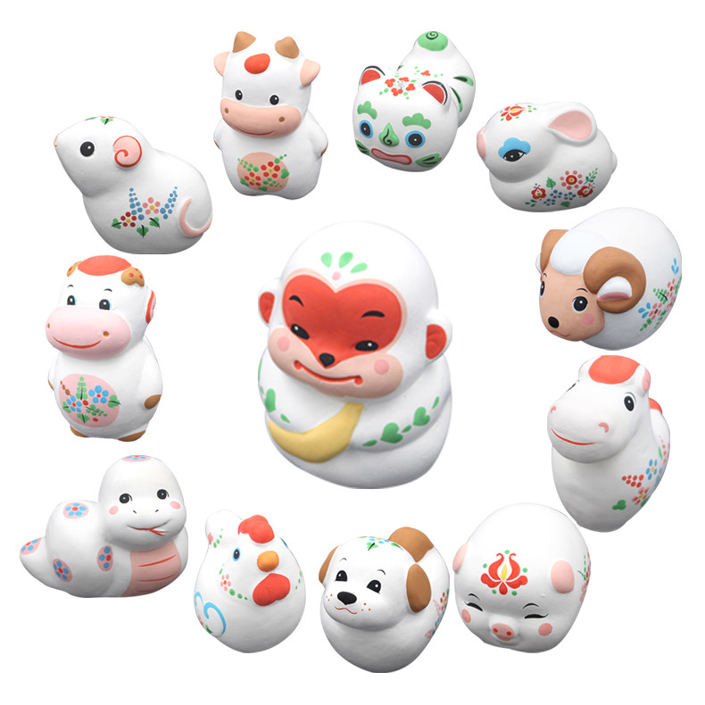 国家非遗无锡特色惠山泥人精品十二生肖泥塑工艺品装饰品清新系列,特色手工艺,泥人/泥塑/面塑,淘宝优惠券,粉丝福利购,淘宝优惠卷