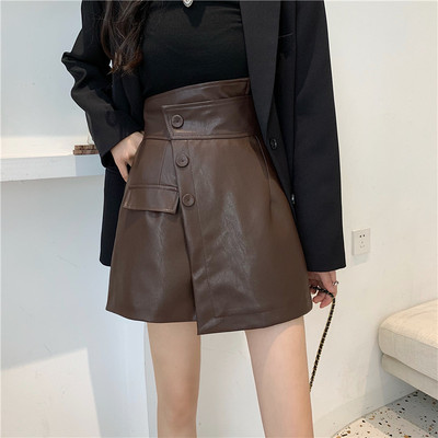 大码pu皮短裙女秋冬韩版显瘦包臀