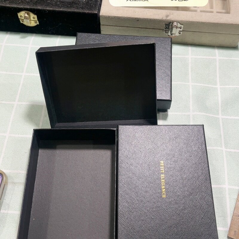 满30包邮5个价13*10*3.3cm黑色饰品盒