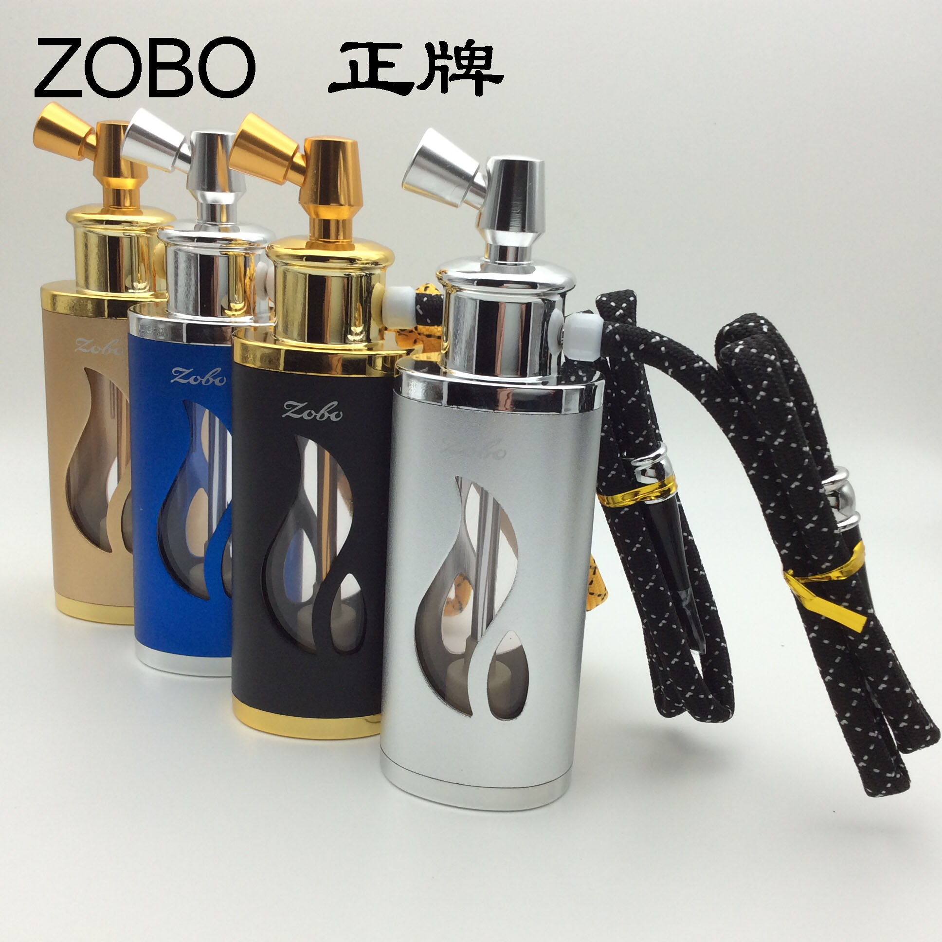 ZOBO正牌镂空浮雕水烟斗金属真空电镀双用型水烟壶水烟袋ZB525