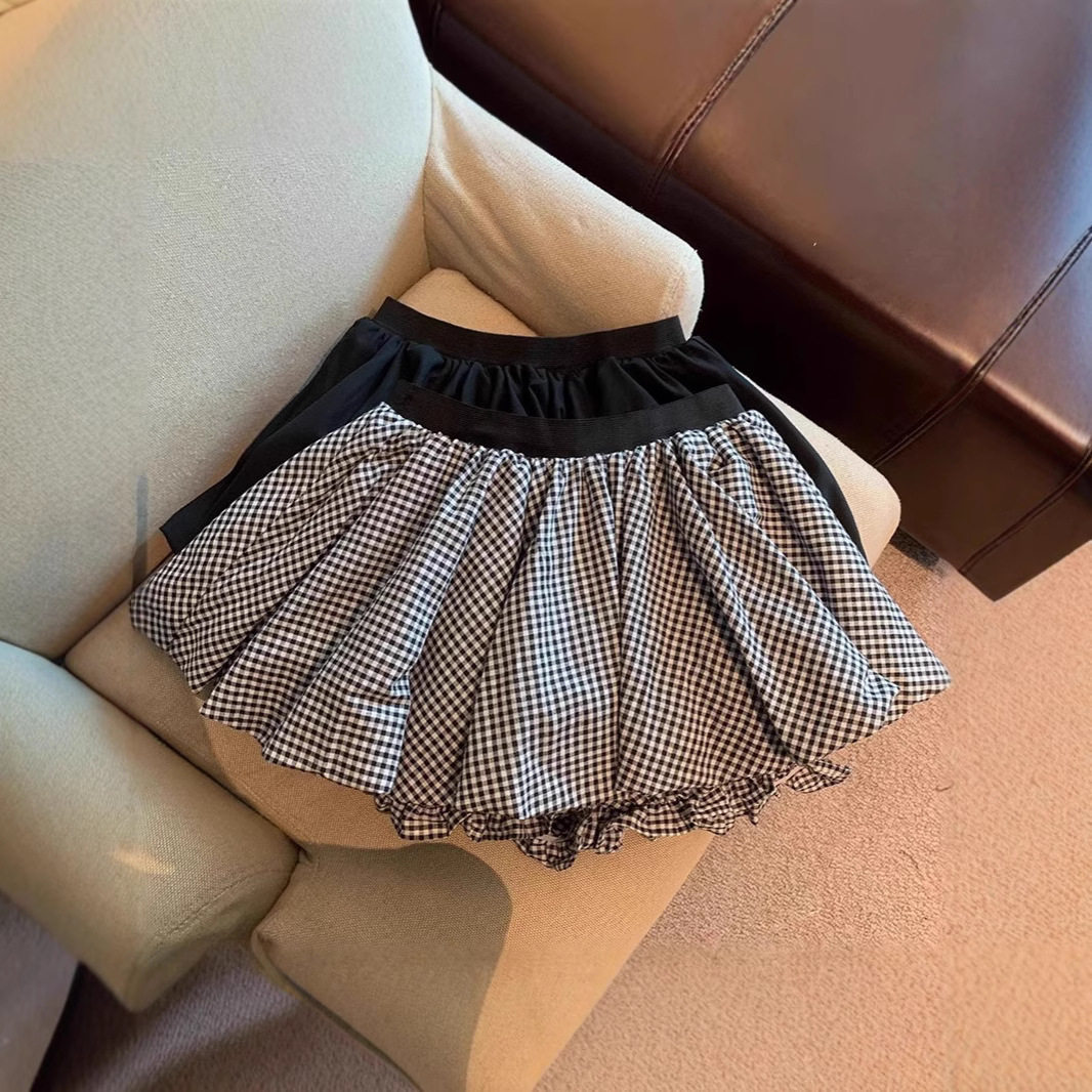 半裙辣妹防走光蓬蓬超短裙裤白色花苞半身裙女夏季小个子高腰A字