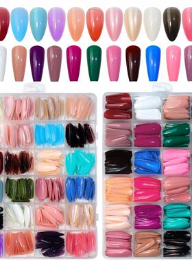 Long Coffin Full Cover Press On Nail Ballerina False Fake Na