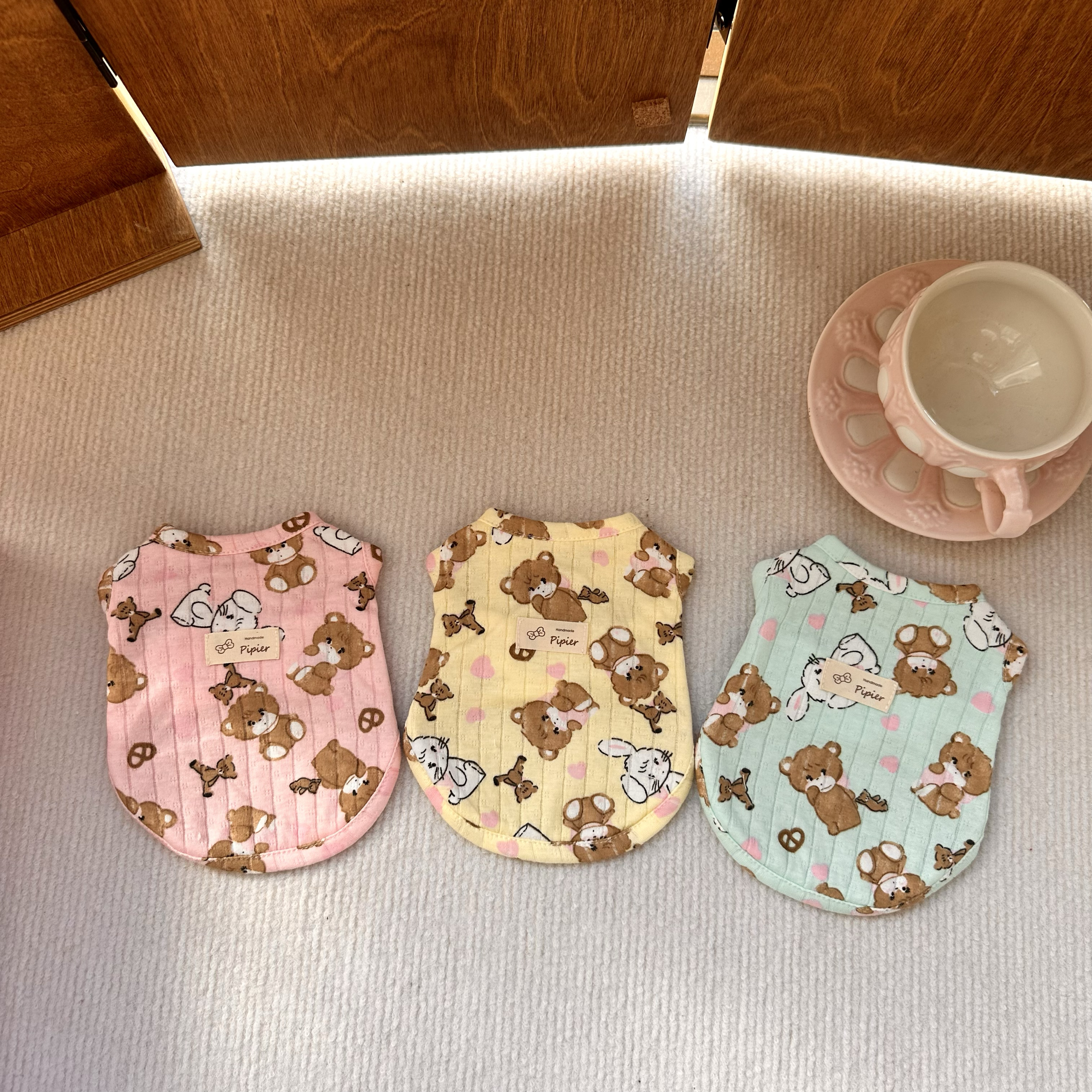PIPIER 宠物家居服可爱夏季背心薄款棉马尔济斯约克夏猫咪西施狗