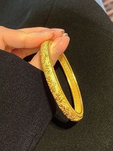 周大福代购 足金盛世华彩传承系列 好事连绵黄金手镯 计价F232870