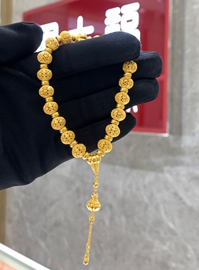 新款传承花丝工艺南瓜足金手链女