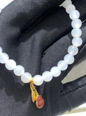 周大福福禄葫芦和田玉黄金手链