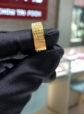 周大福福字实心足金黄金戒指