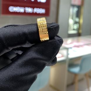 周大福代购 传福系列传福福字实心足金黄金戒指女 定价78折R35231