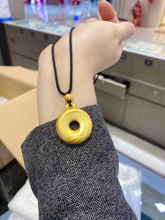 周大福代购传承系列 康瑞有余黄金吊坠韩美林艺术正品直发F226830