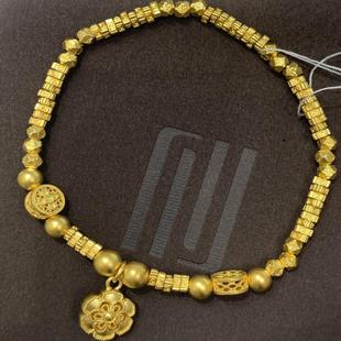 周大福代购 传承藏蕴系列足金宝相花黄金手链 克减80计价 F231674